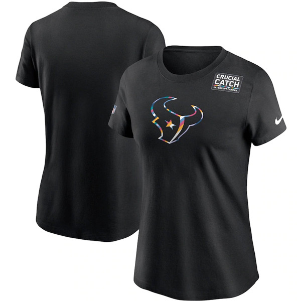 Women's Houston Texans Black NFL 2020 Sideline Crucial Catch Performance T-Shirt(Run Small) Women's Houston Texans Black NFL 2020 Sideline Crucial Catch Performance T-Shirt(Run Small)